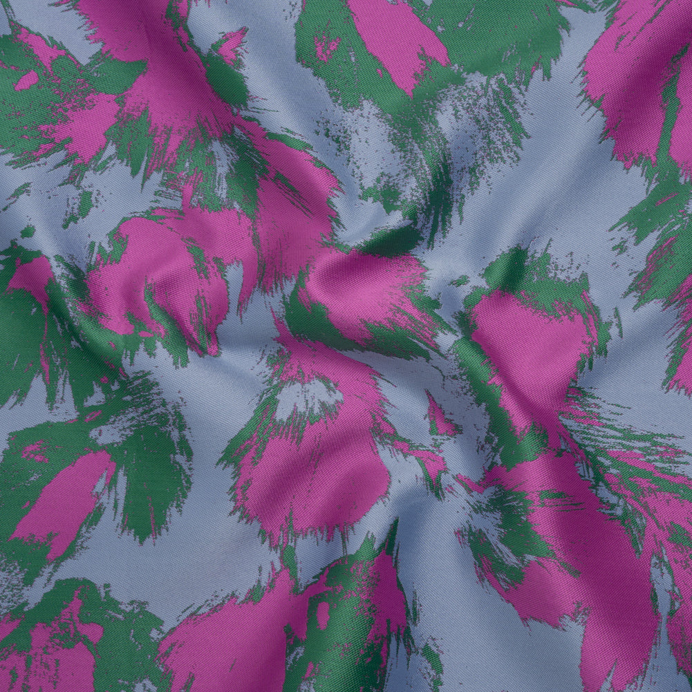 Luxury Polyester Brocade - Fuchsia, Periwinkle and Green Abstract Brushstrokes - Joann Fabrics