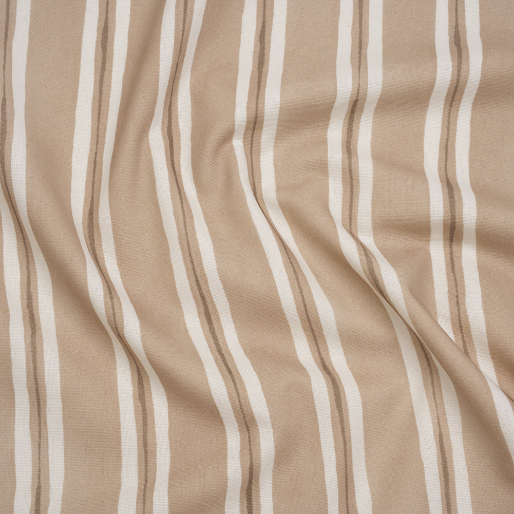 Brushed Cotton and Linen Canvas Print - Biscuit Painted Stripes - British Imported - Joann Fabrics