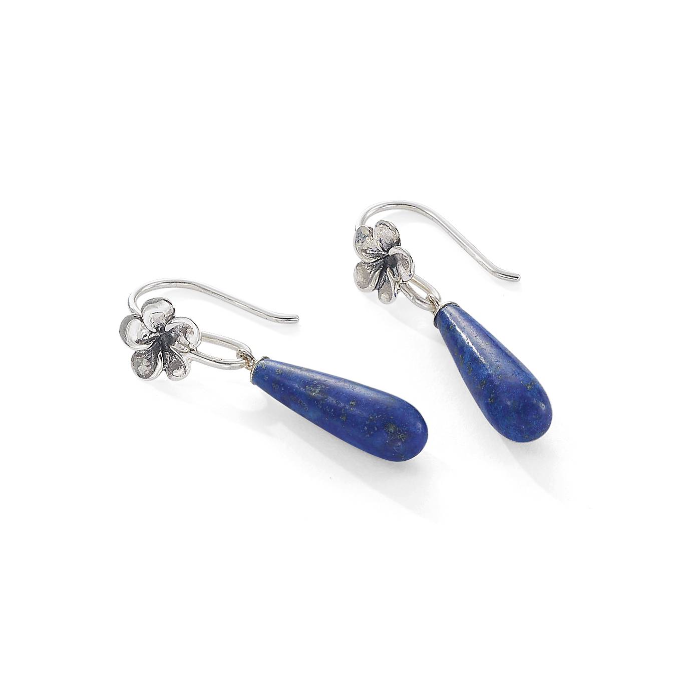 Sterling Floral & Lapis Earrings - Northstyle Catalog
