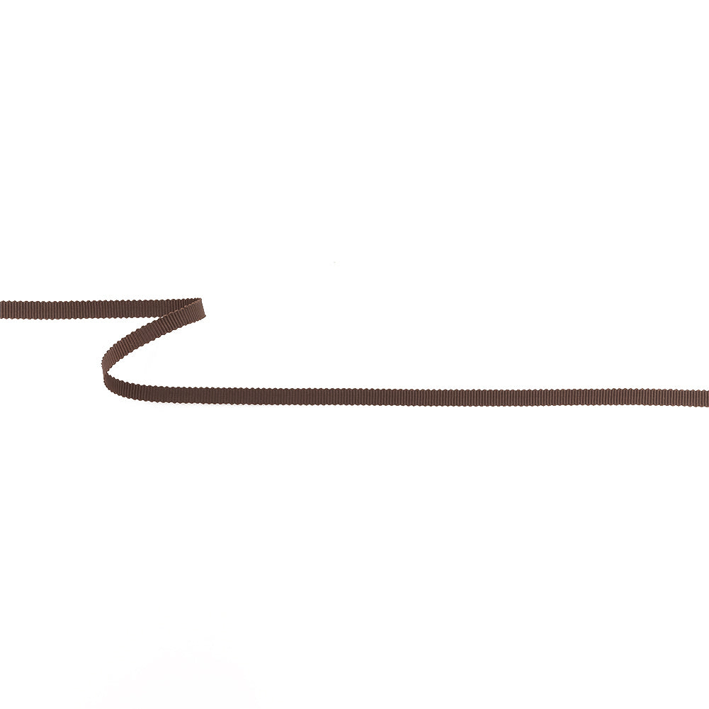 Deep Brown Petersham Grosgrain Ribbon - 0.25