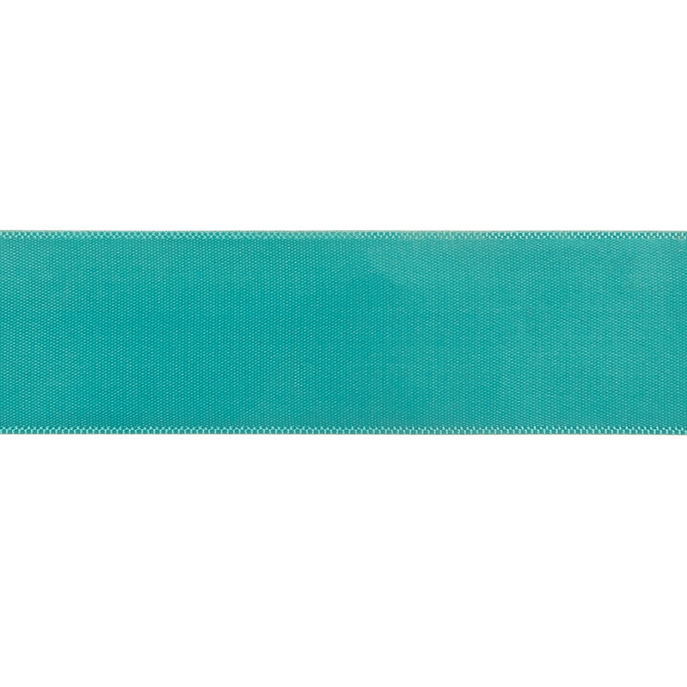 Aqua Single Faced Satin Ribbon - 1