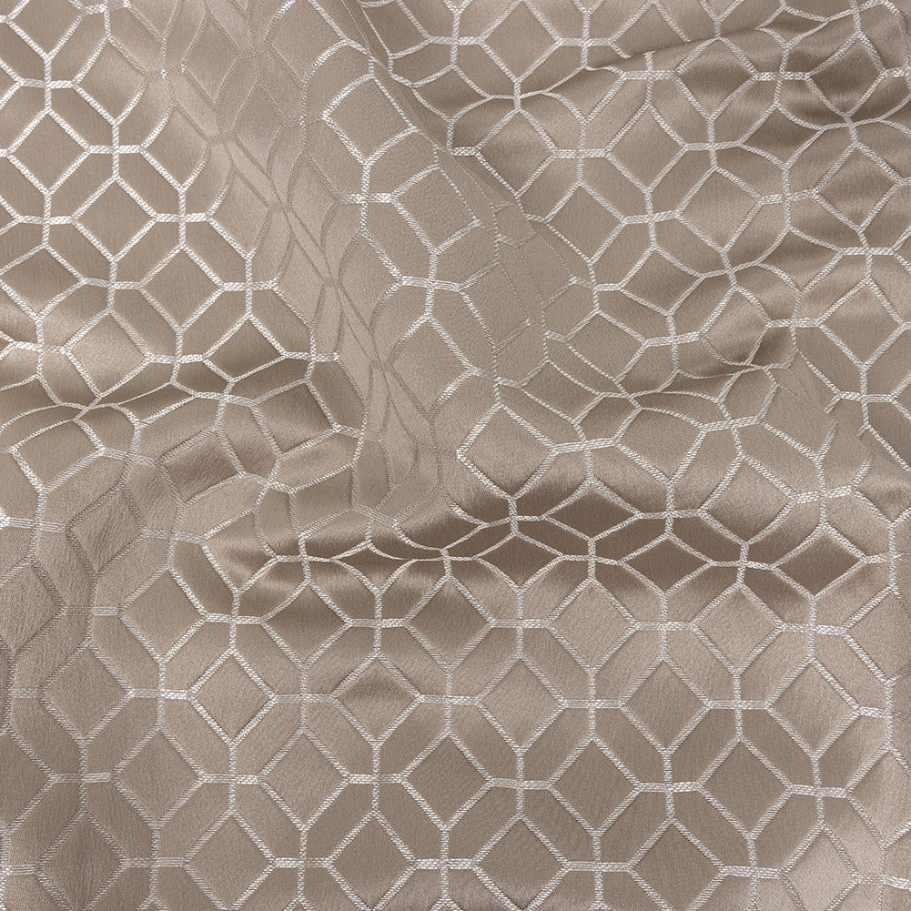 Polyester Jacquard - Taupe Tiled Geometric - British Imported - Joann Fabrics