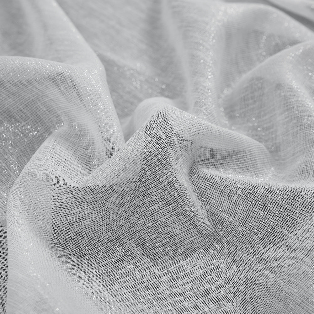 White and Metallic Silver Drapery Sheer - Joann Fabrics