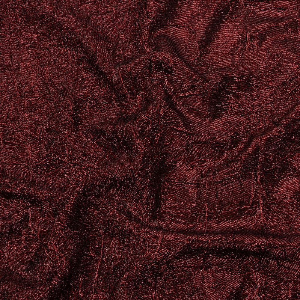 Astrolabe Metallic Dark Red Crinkled Luxury Brocade with Black Backing - Joann Fabrics