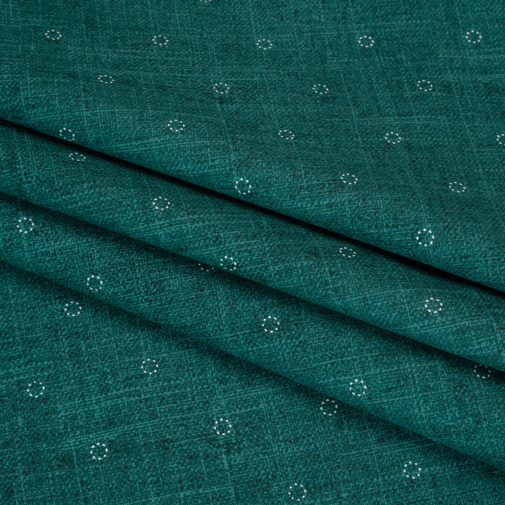 Printed Quilting Cotton by Ghazal Razavi for FIGO Studio - Teal Stitches Circles - Stash Collection - Joann Fabrics