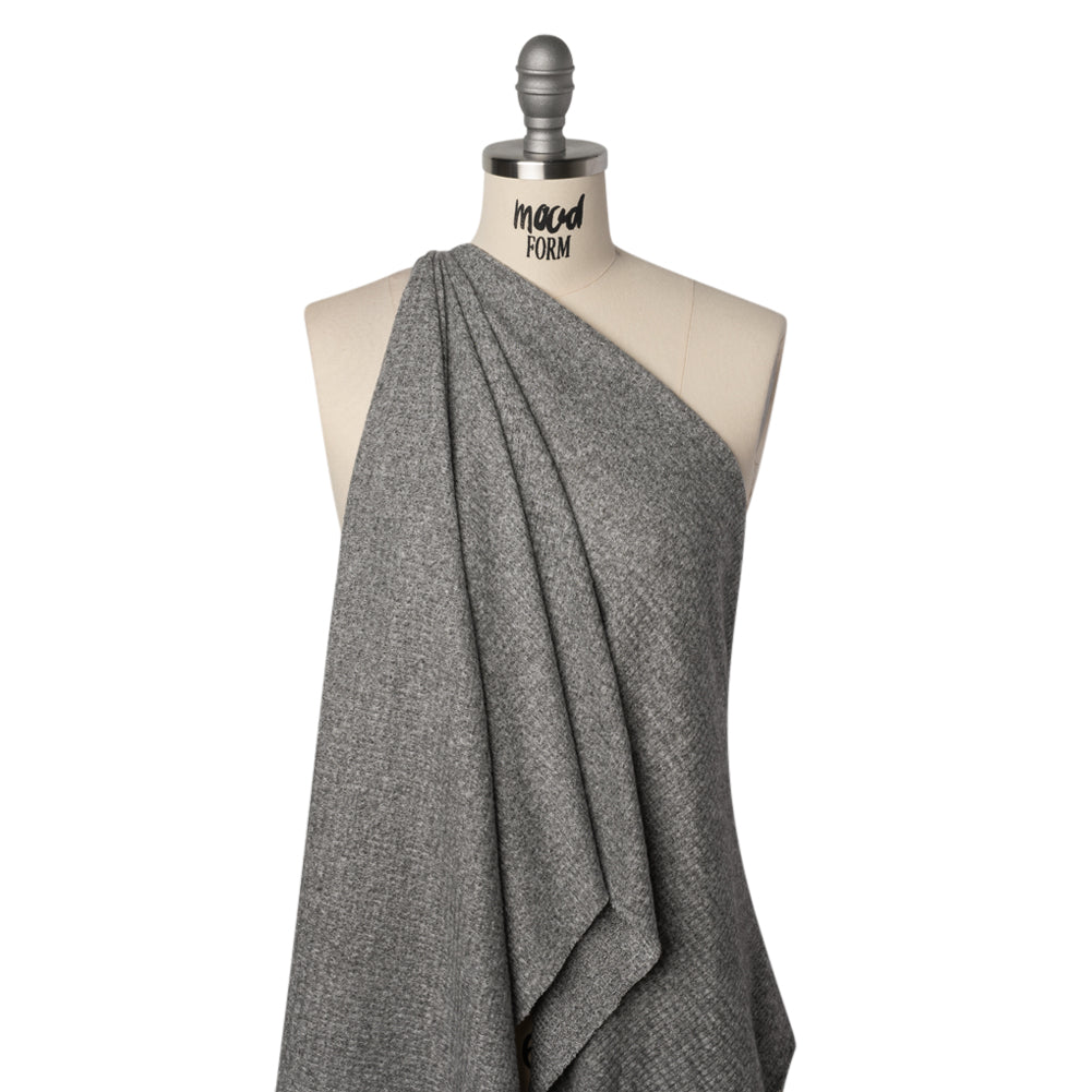 Brushed Stretch Rayon and Polyester Waffle Sweater Knit - Heathered Dark Gray - Deadstock - Joann Fabrics