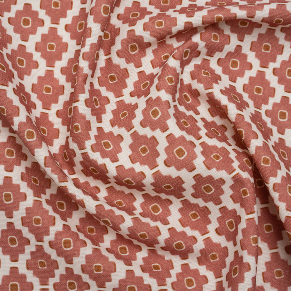 Brushed Cotton and Linen Canvas Print - Berry Small Geometric Diamonds - British Imported - Joann Fabrics