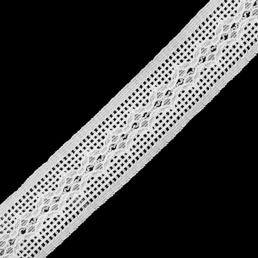 White Stretch Lace Trim - 1.5