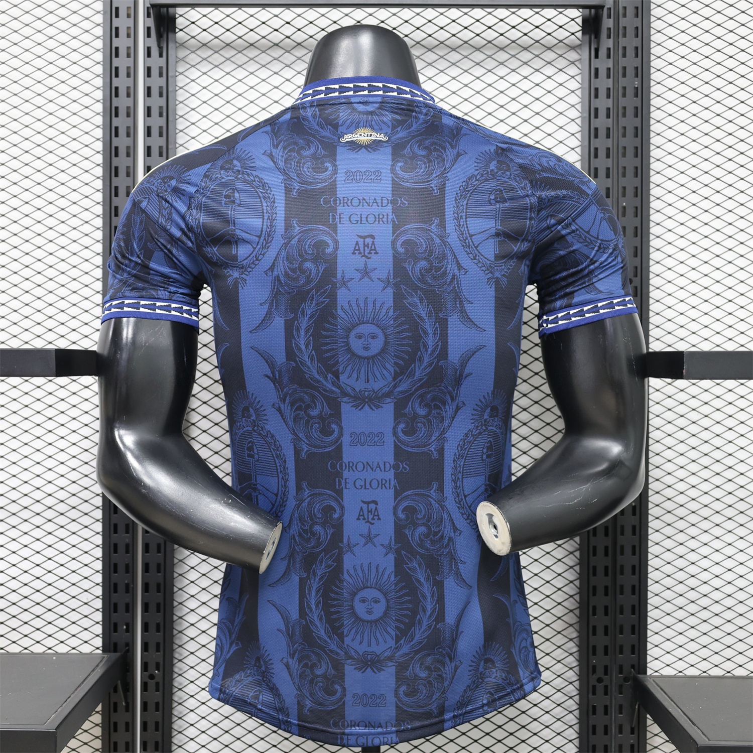Argentina 2026 Dark Blue And Black Pattern Sun Special Edition Jersey - Player Version - UnitedFutballJersey