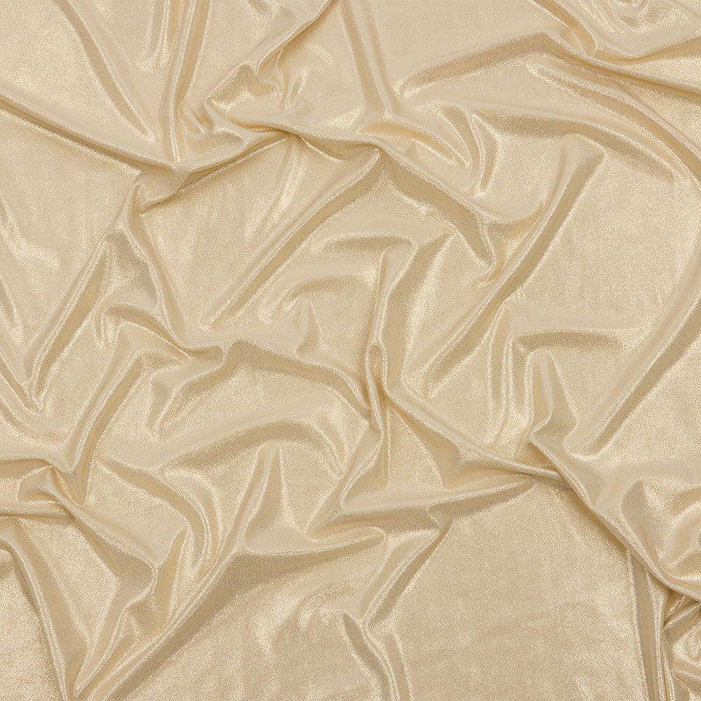 Polyester Interlock Knit with Gold Foiling - Sand - Oriana Collection - Joann Fabrics