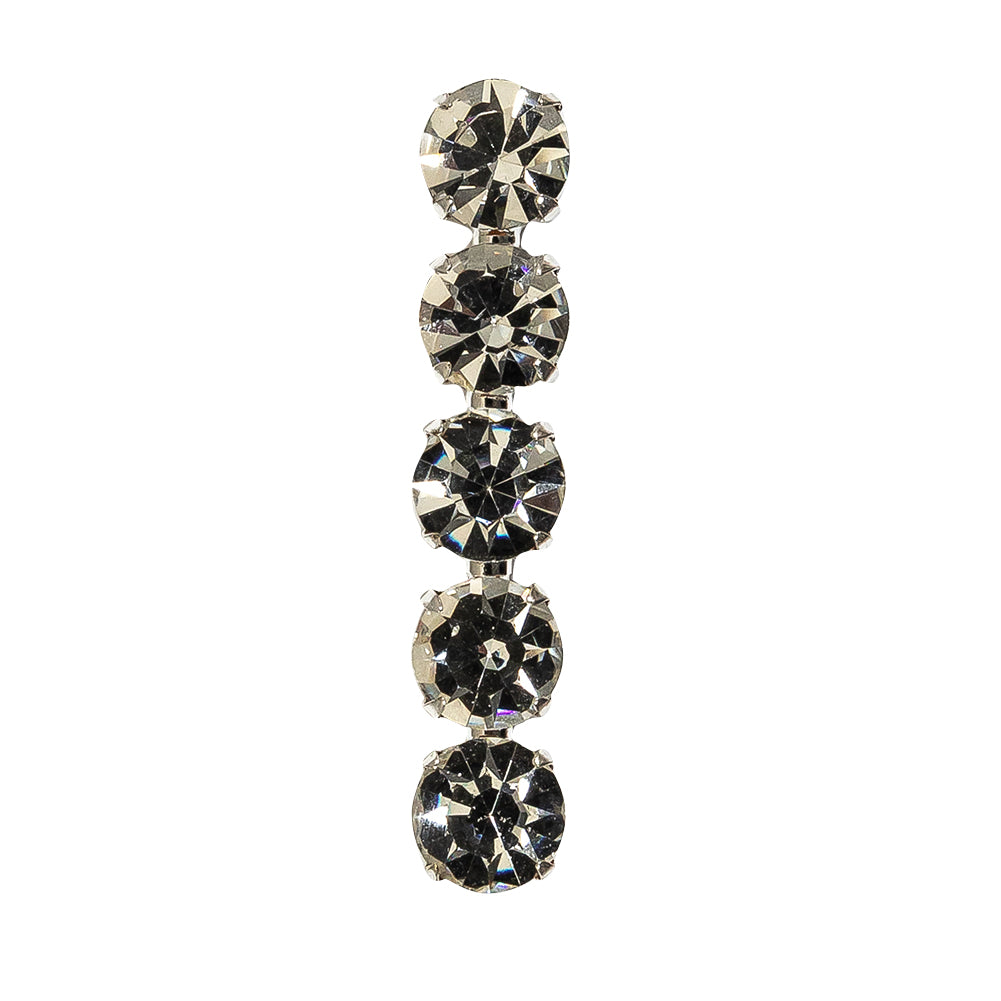 Vintage Crystal Rhinestones and Silver Metal Dress Bar Ornament - 2.215