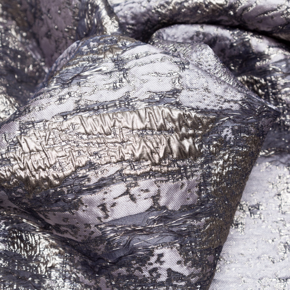 Metallic Aluminum and Orchid Haze Abstract Luxury Brocade - Joann Fabrics