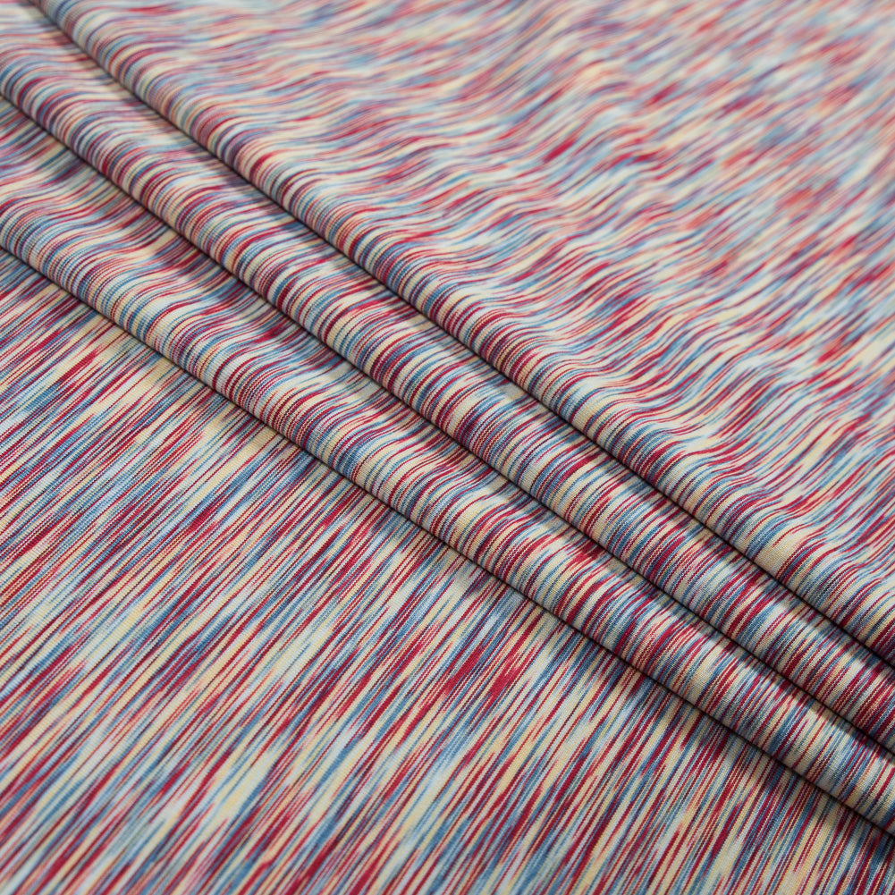 Performance Jersey, Wicking and Anti-Microbial - Warm Rain Striated - Joann Fabrics