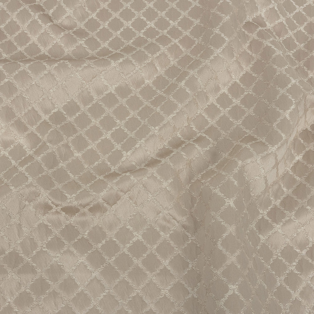 Drapery Jacquard - Taupe Moroccan Quatrefoil - British Imported - Joann Fabrics