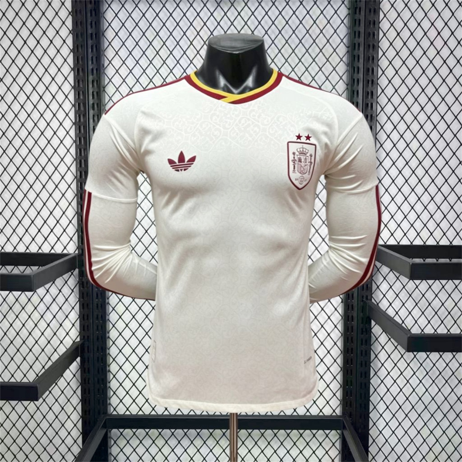 【Two-Crown Star】Spain 2026 Away Long Sleeves Jersey - Player Version - UnitedFutballJersey