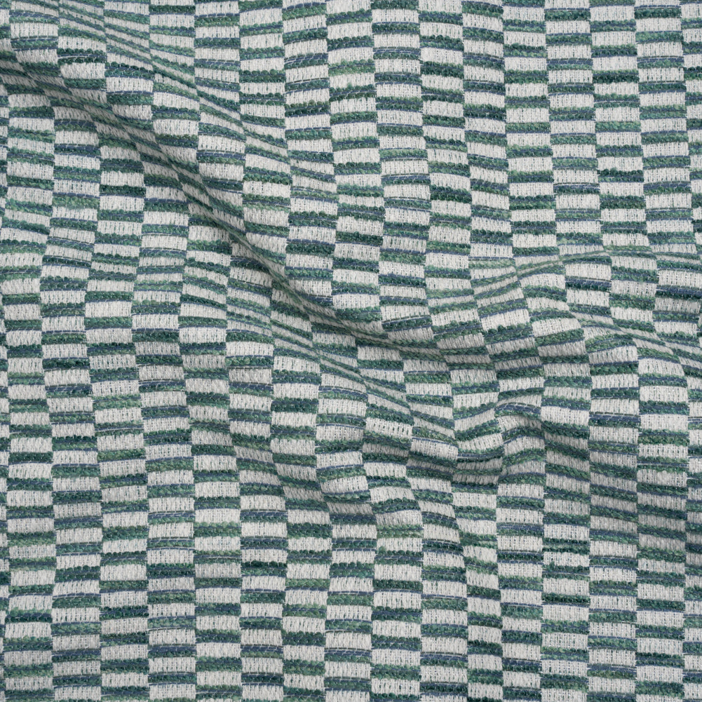 Textured Polyester and Cotton Woven - Lagoon Rectangle Checks - British Imported - Joann Fabrics
