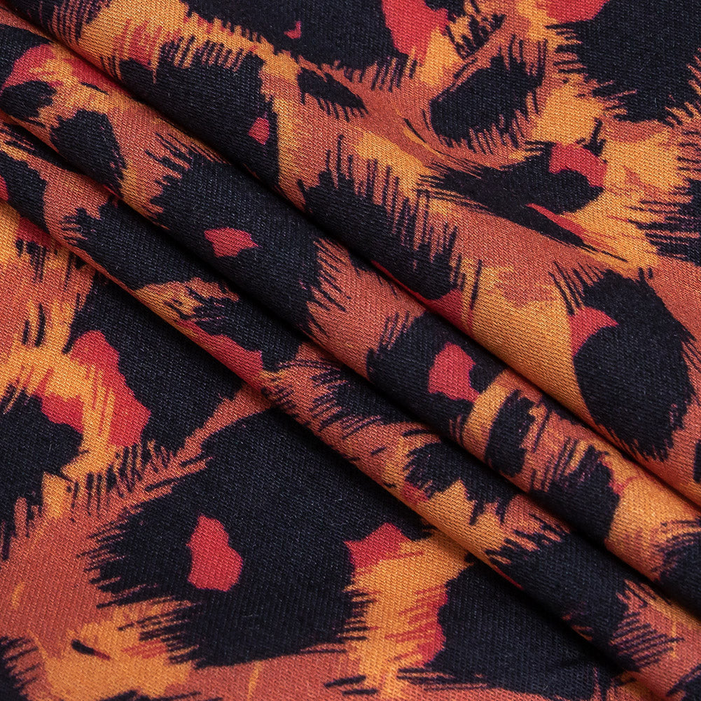 Rayon Challis - Pink and Orange Leopard Spots - Tijuca Sunrise Print - Mood Exclusive Rio Collection - Joann Fabrics