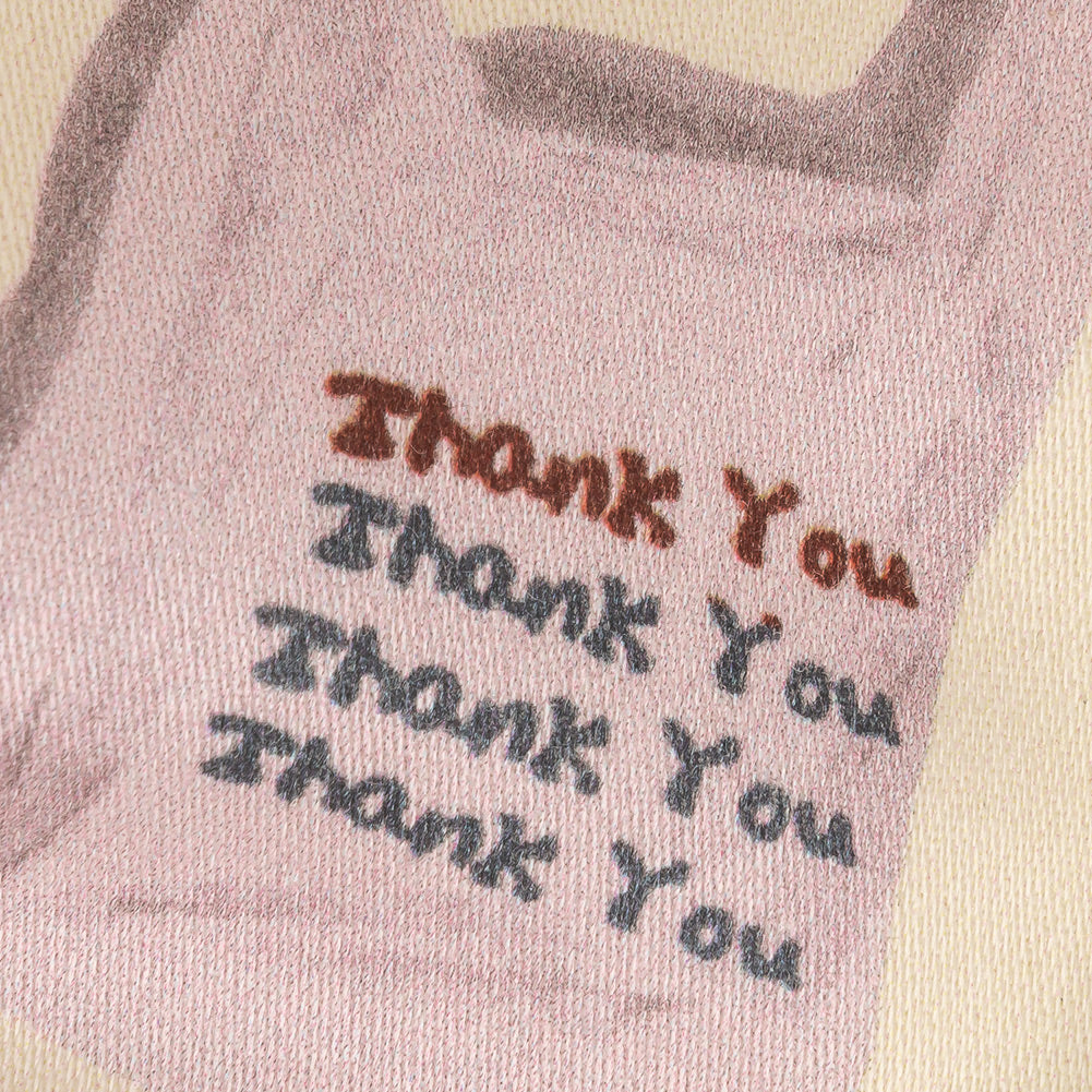 Stretch Cotton Sateen - Purple, Yellow and Green Shopping Bags - Come Again Soon Print - Mood Exclusive Wisteria Collection - Joann Fabrics
