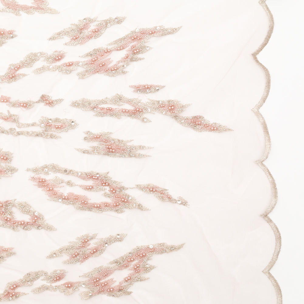 Fancy Etherea Abstract Beaded and Embroidered Tulle with Scalloped Edges - Joann Fabrics
