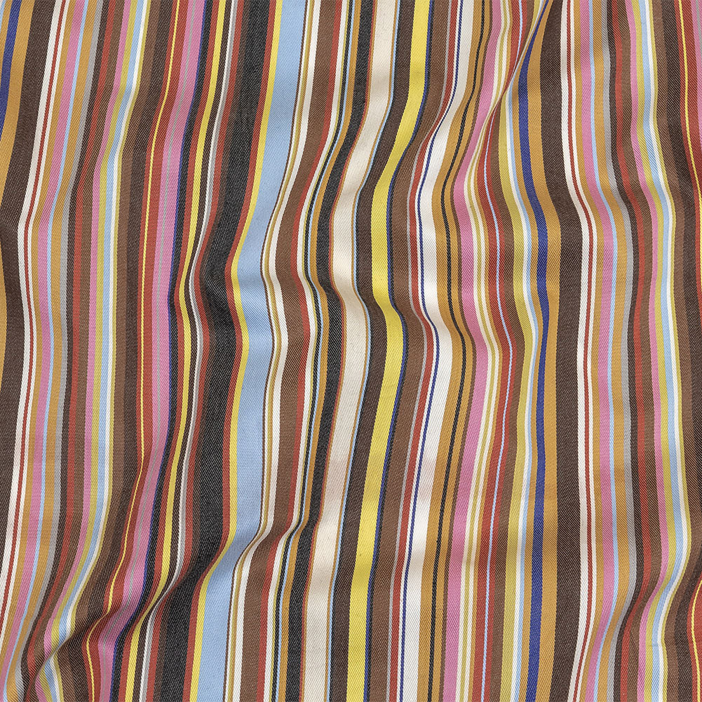 Pink, Yellow and Brown Barcode Stripe Cotton Twill - Joann Fabrics