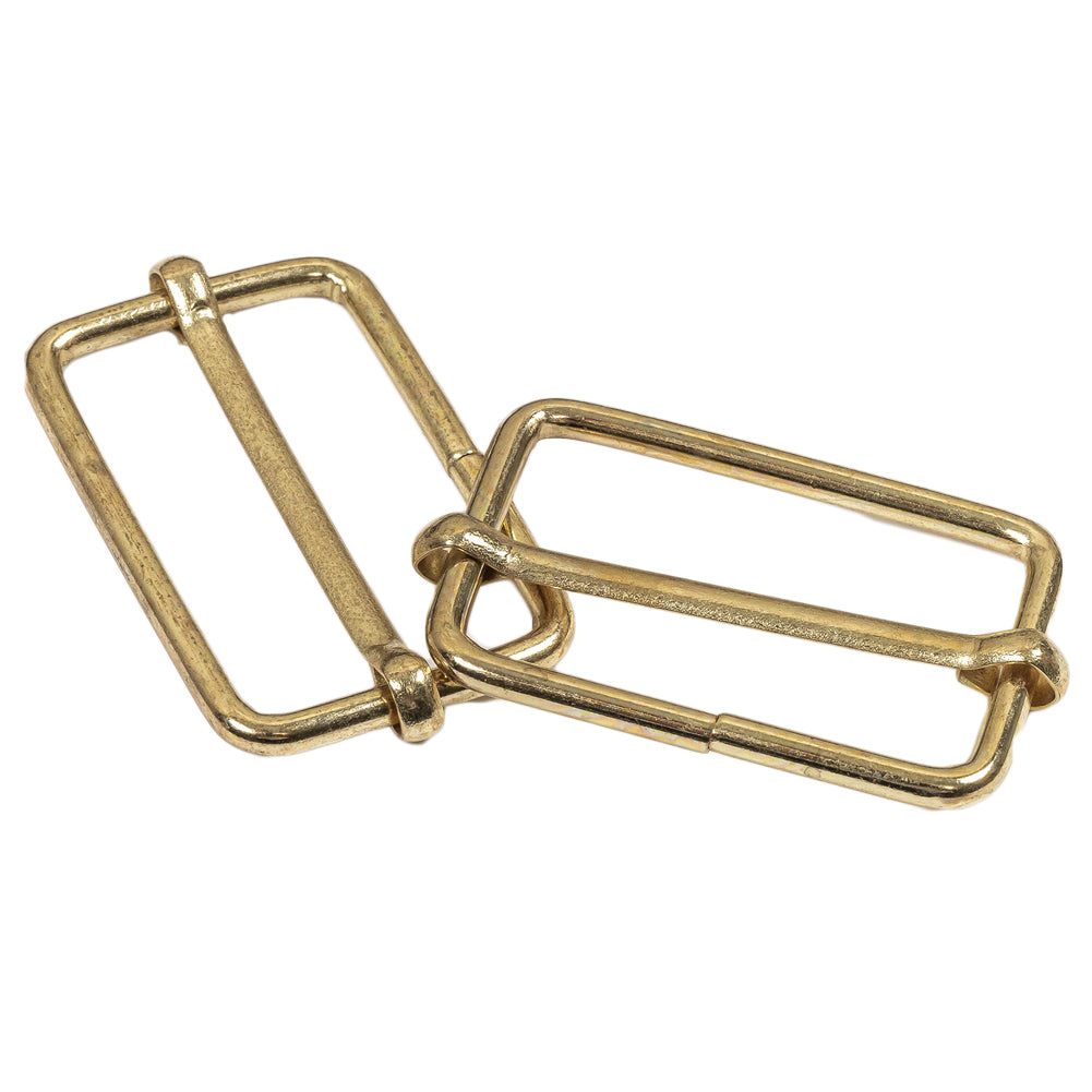 Yellow Gold Rectangular Overall Slides Pair - 1.25