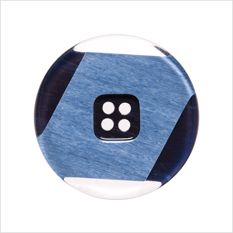 Italian Navy Abstract Semi-Clear 2-Hole Plastic Button - 44L/28mm - Joann Fabrics