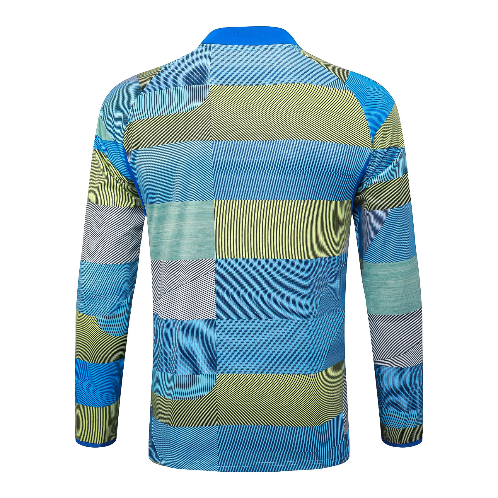 2025/2026 Real Madrid Blue-green striped inkjet Half-Pull Training Suit Football Shirt 1:1 Thai Quality Set