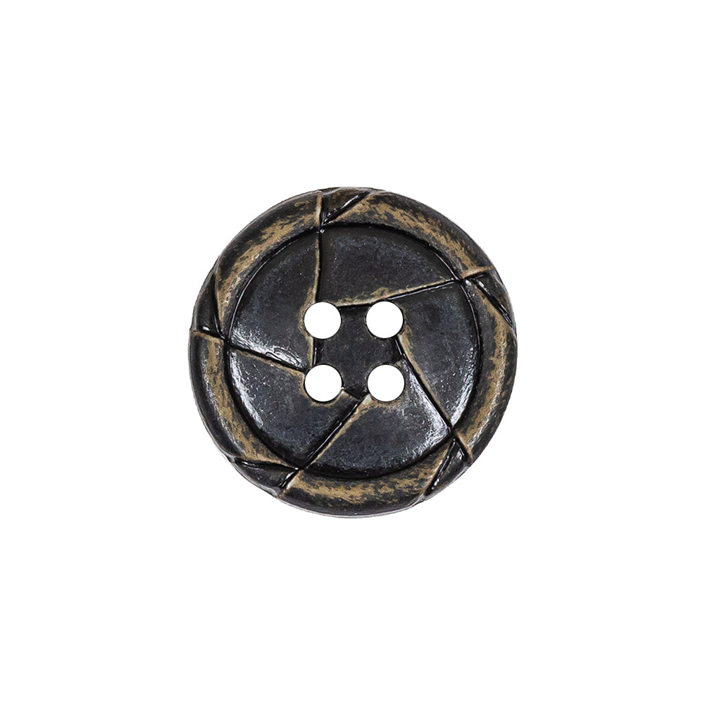 Antique Black Knotted Leather-Look 4-Hole Plastic Button - 32L/20mm - Joann Fabrics