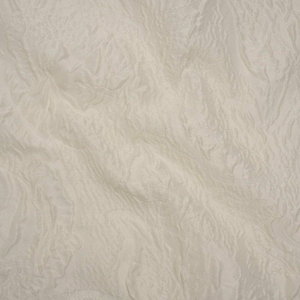 Polyester Brocade - Monochrome Ivory Roses and Leaves - Joann Fabrics