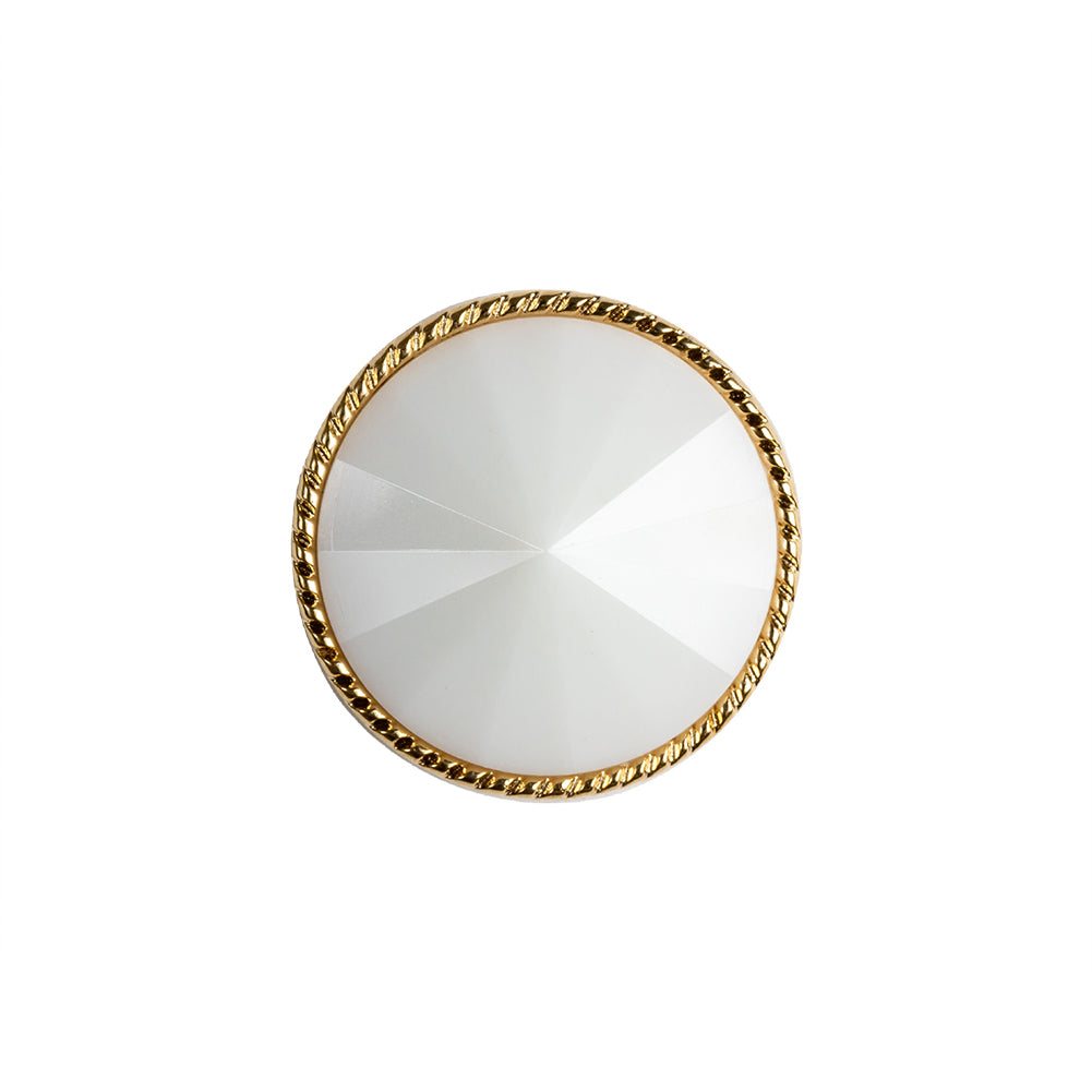 White and Gold 2-Piece Cone-Shaped Shank Back Button - 32L/20mm - Joann Fabrics
