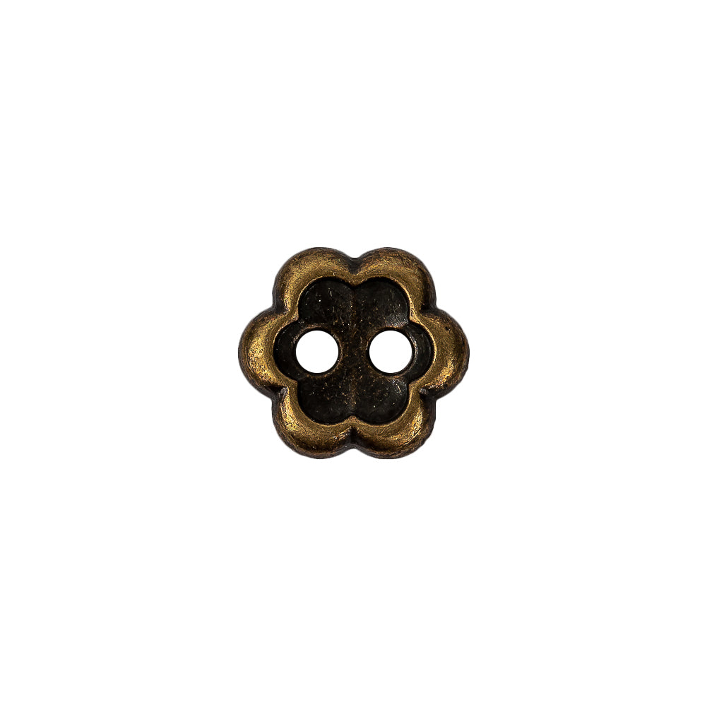 Bronze Concave 2-Hole Metal Flower Button - 20L/12.5mm - Joann Fabrics