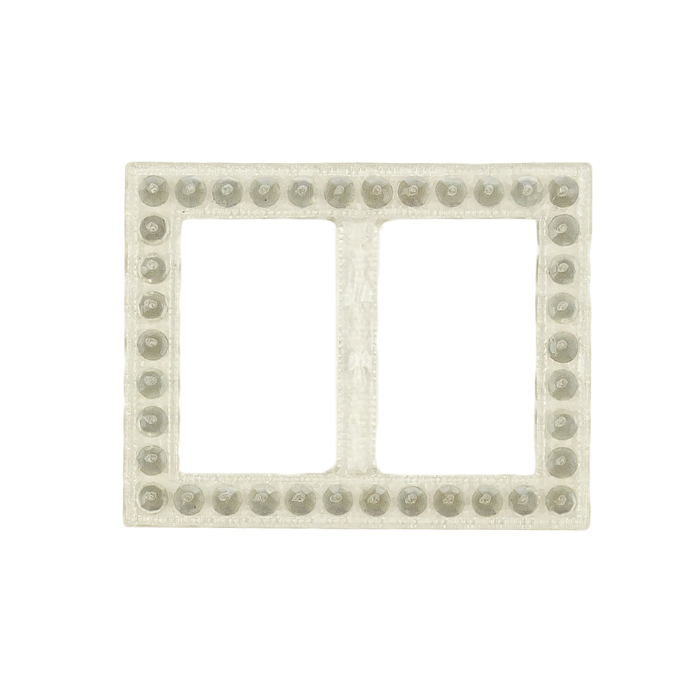 Vintage Crystal Rhinestones and Clear Rectangular Plastic Slider - 1.375