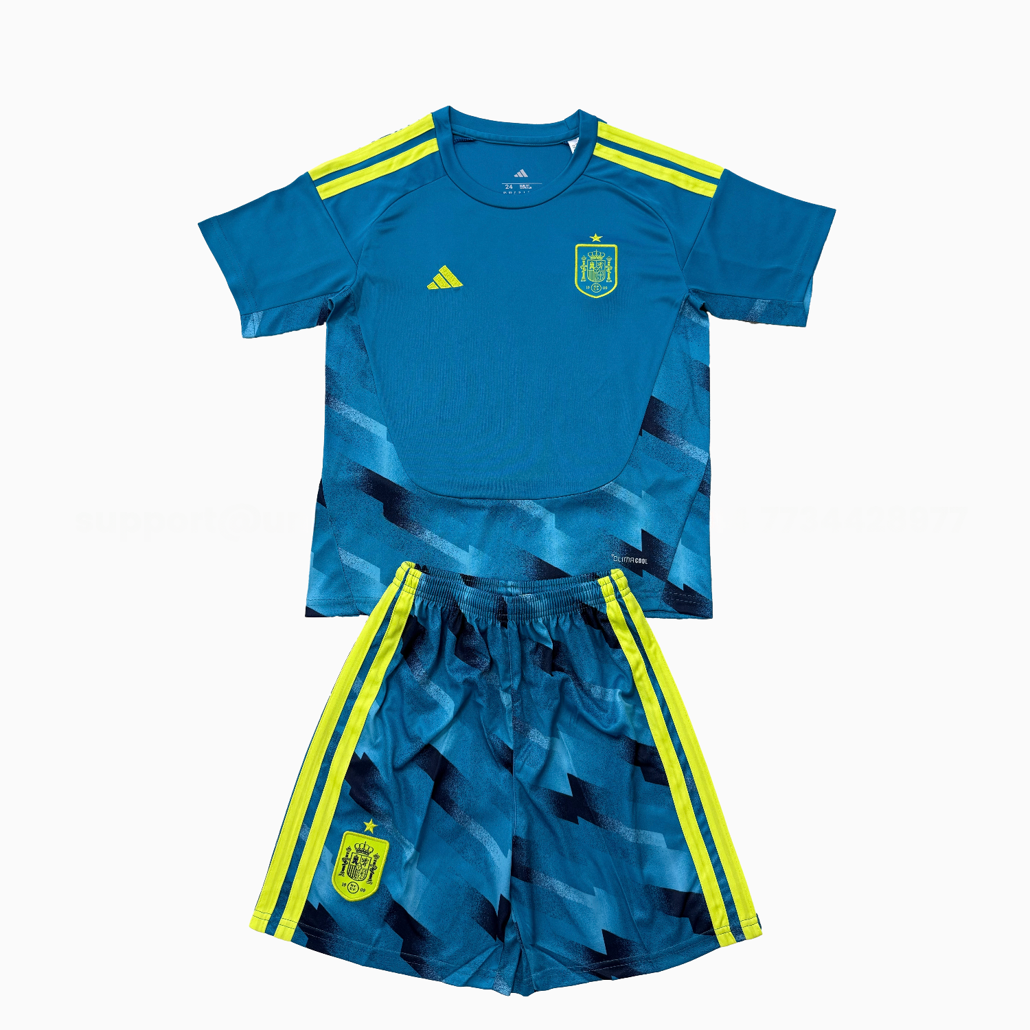 Spain 2026 Lake Blue Goalkeeper Men's Adult Jersey Set - Fans Version - UnitedFutballJersey