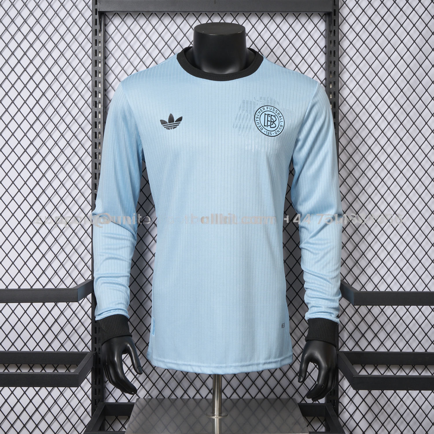 Germany 2025 125-Year Anniversary GK Blue Long Sleeve Jersey - Player Version - UnitedFutballJersey
