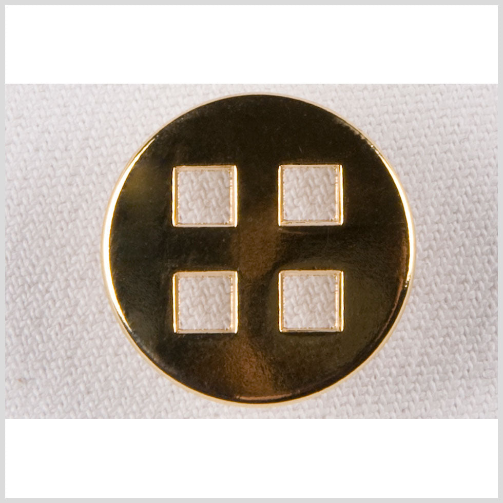 Metal 4-Hole Button - 36L/23mm - Flat Shiny Gold with Square Holes - Joann Fabrics