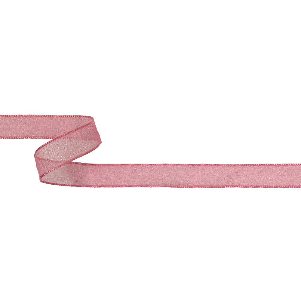 Hot Pink Shimmering Organza Ribbon with Woven Edges - 0.75