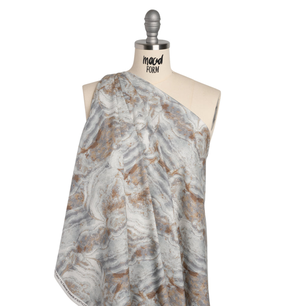 Stonehenge Quilting Cotton by Northcott - Warm Gray Marble 8 Swirling Stone - Surfaces Collection - Joann Fabrics