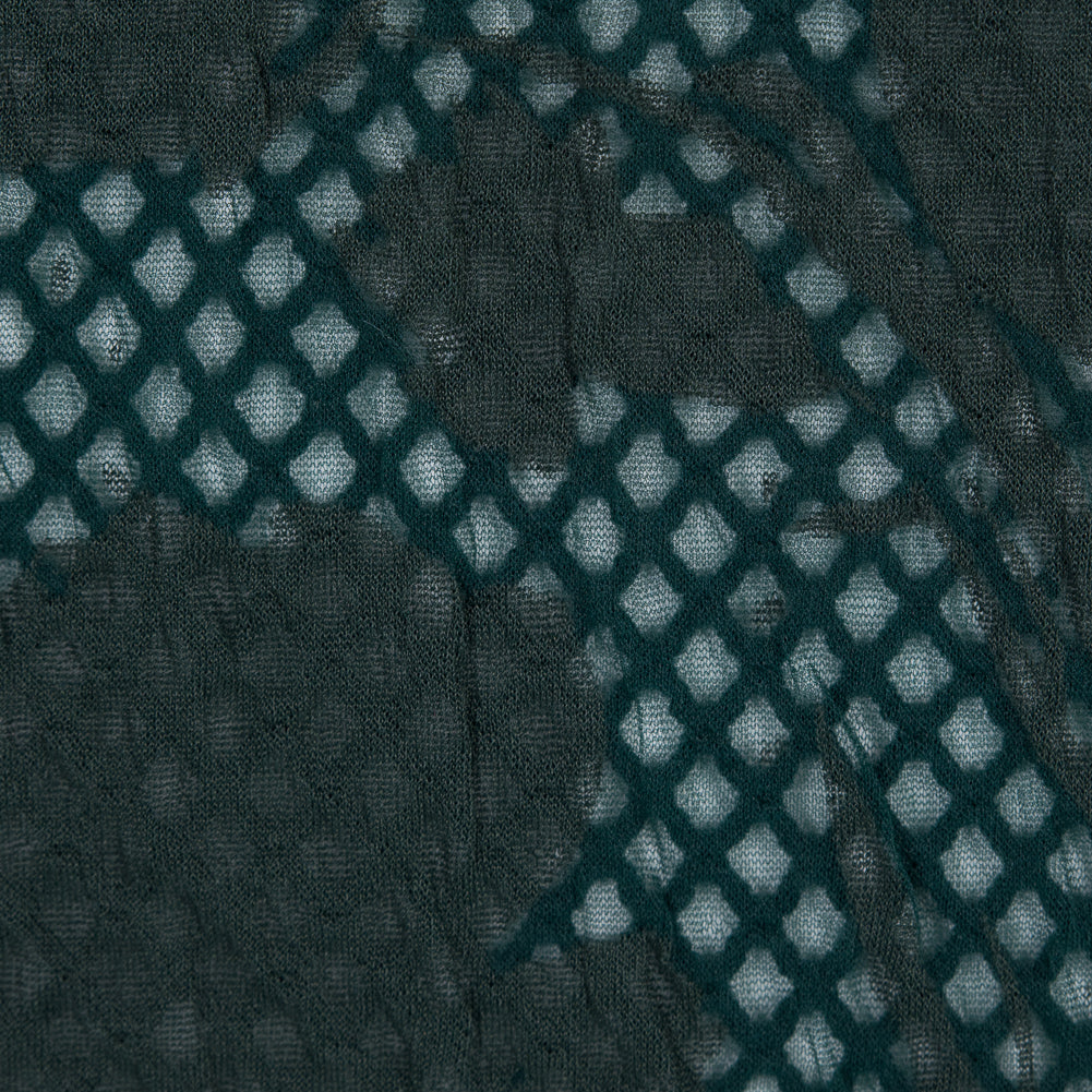 Emerald Green Wool and Acrylic Netting Backed by Fine Floral Knit - Joann Fabrics