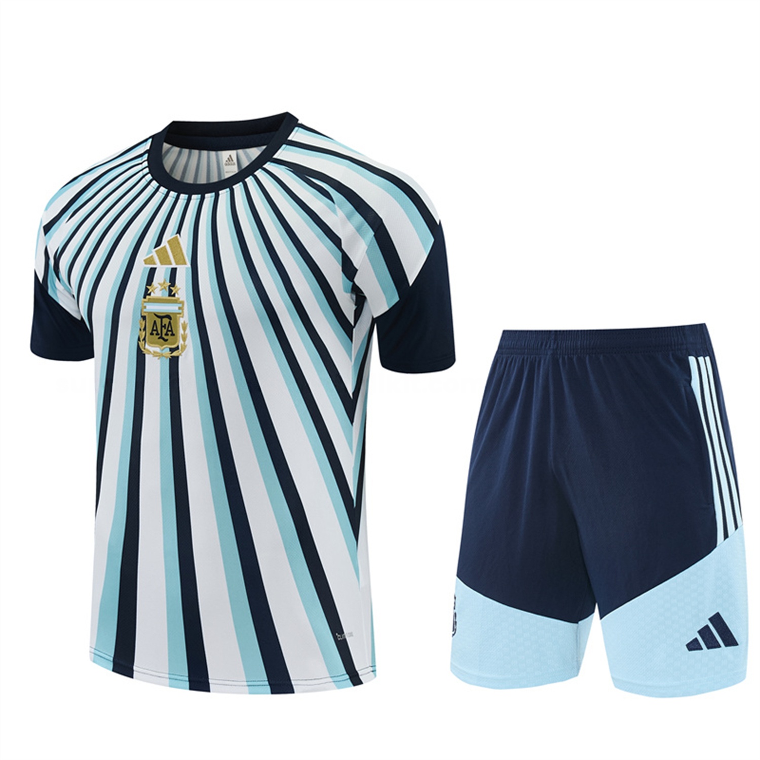 Argentina 2026 Short-Sleeve Training Set - Blue Rays Top and Blue Shorts - UnitedFutballJersey