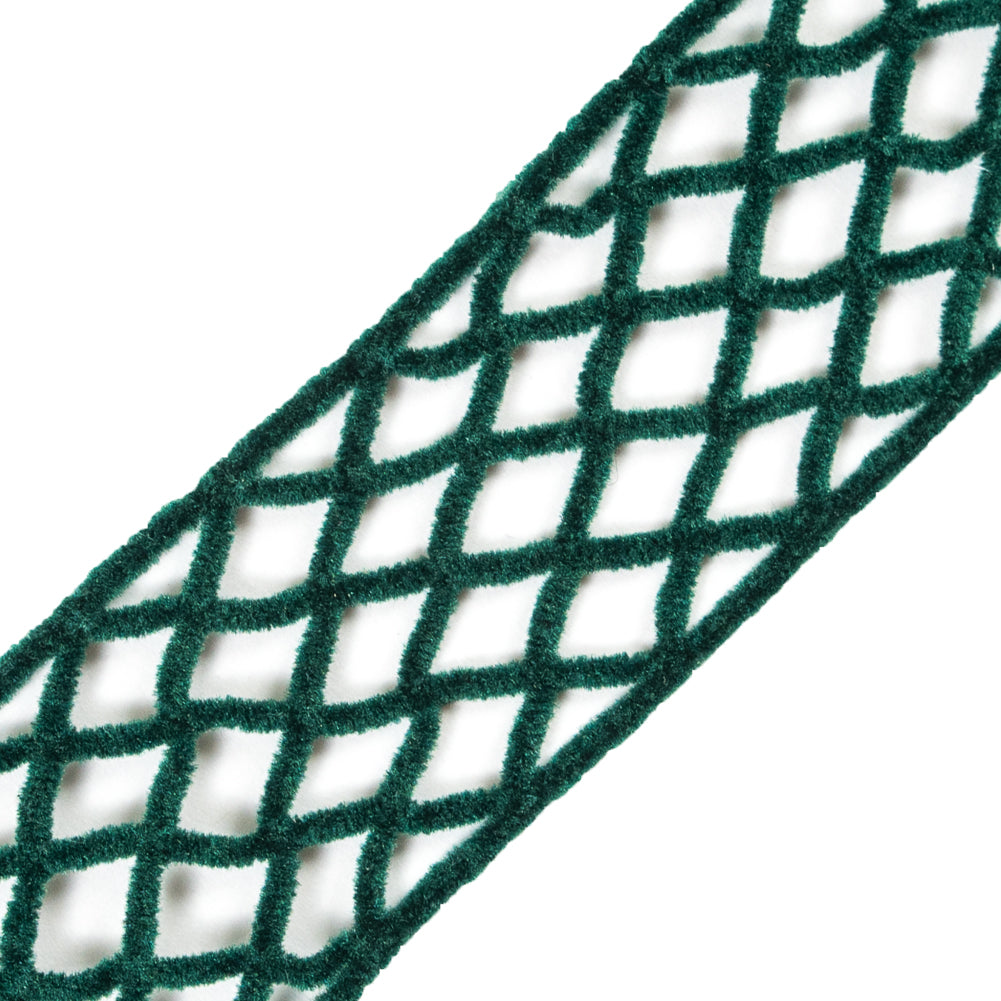 Emerald Criss Cross Chenille Trim - 2