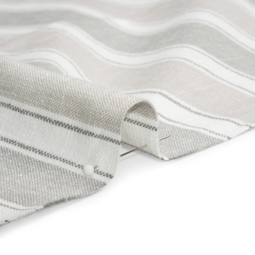 Slubbed Cotton Blend Woven - Pebble Wide Stripes - British Imported - Joann Fabrics