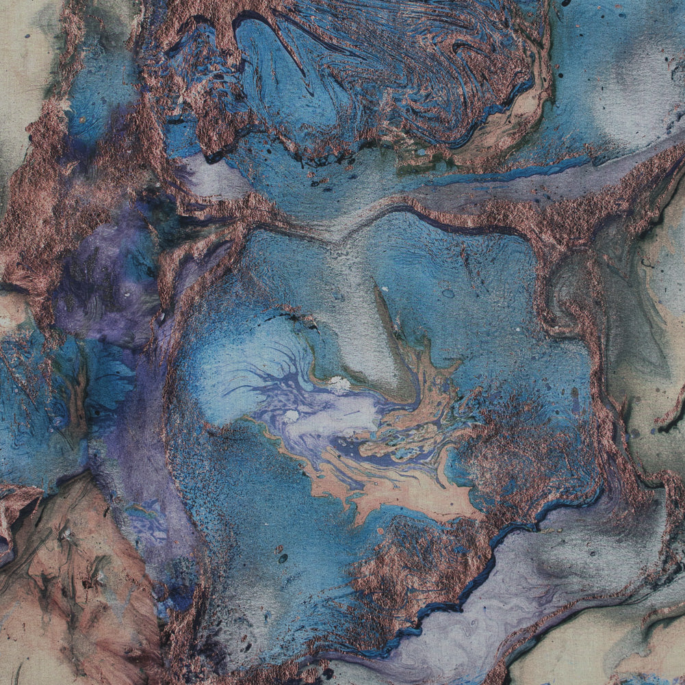 Cotton Voile - Blue Abstract - Balance of Peace Print - Mood Exclusive Key Largo Collection - Joann Fabrics