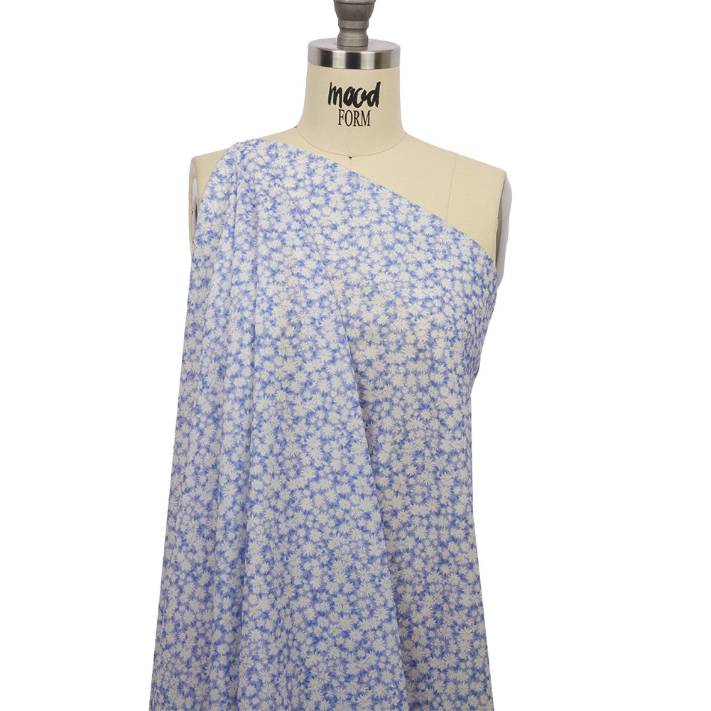 Cotton Voile - Periwinkle and White Floral - Sunday in the Park Print - Mood Exclusive Secret Garden Collection - Joann Fabrics