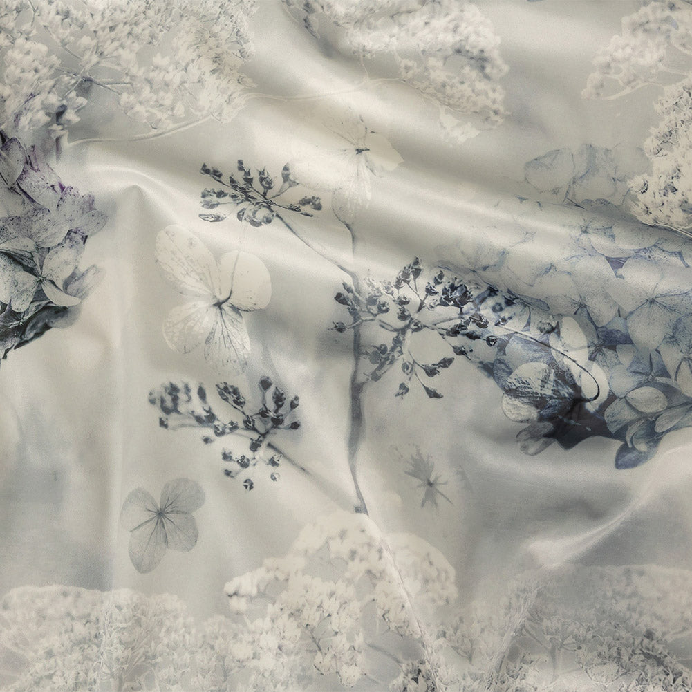 Polyester Knit Microvelvet - Sky Floral - British Imported - Joann Fabrics