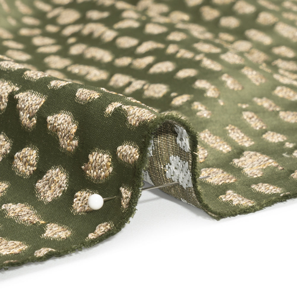 Metallic Drapery Jacquard - Olive Spotted Abstract - British Imported - Joann Fabrics