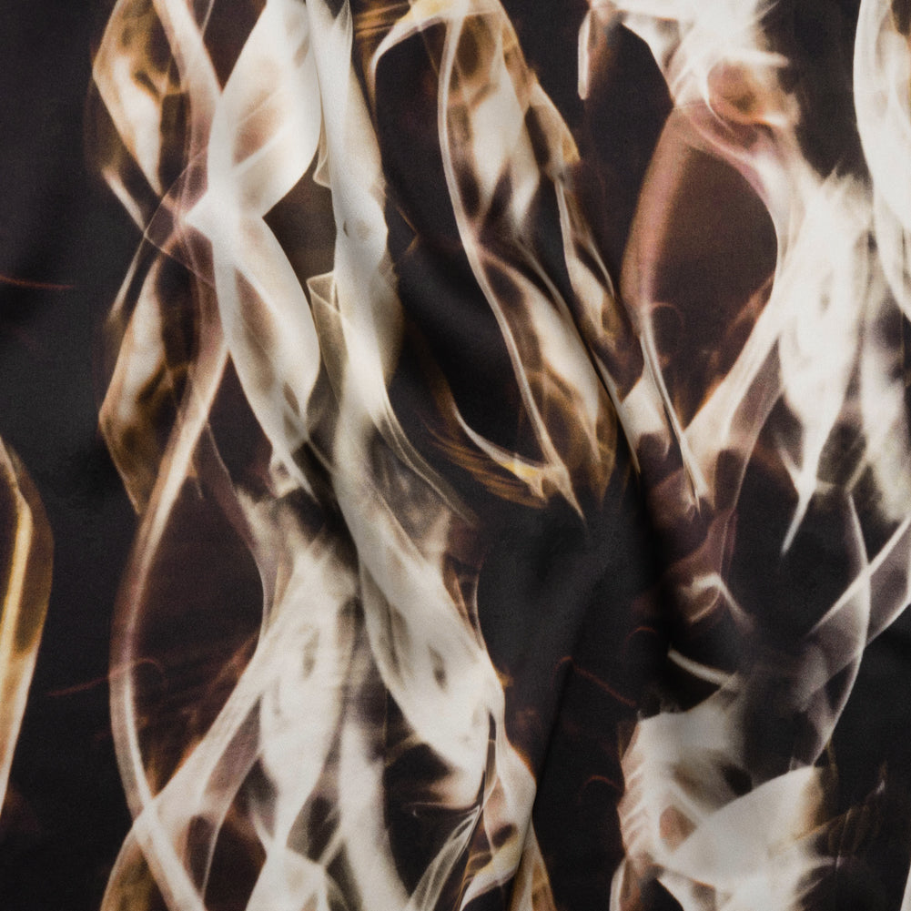 Silk Charmeuse 19mm - Black, Beige and White Smoke Streams - Joann Fabrics