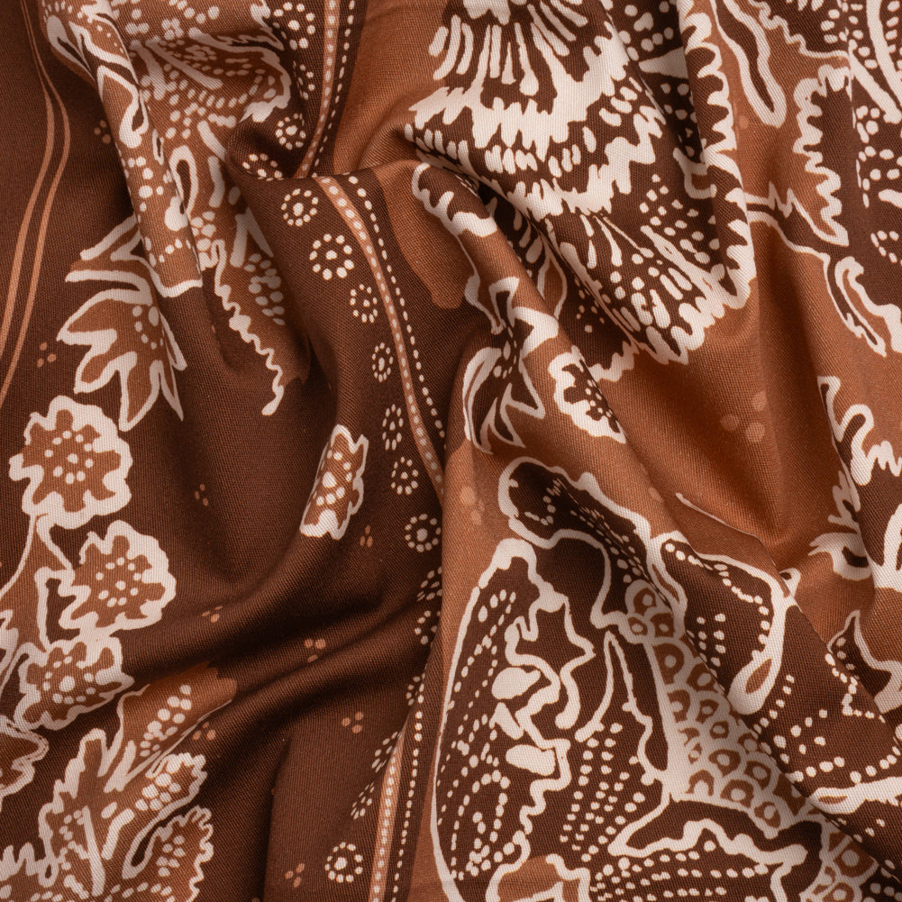 Stretch Cotton Twill Panel - Burgundy Floral Blocks - Mood Exclusive Maple Hill Heights - Joann Fabrics