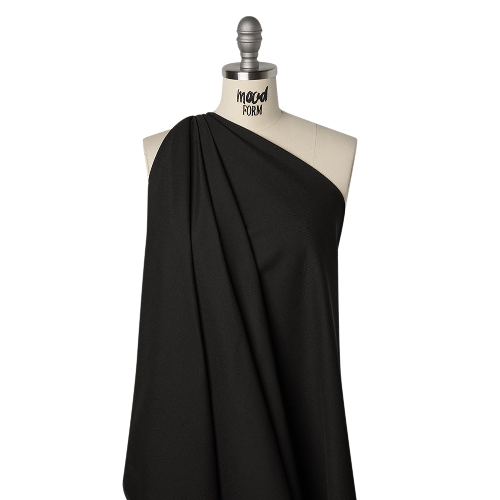 Stretch Polyester and Nylon Dobby Shirting - Black - Designer Deadstock - Joann Fabrics