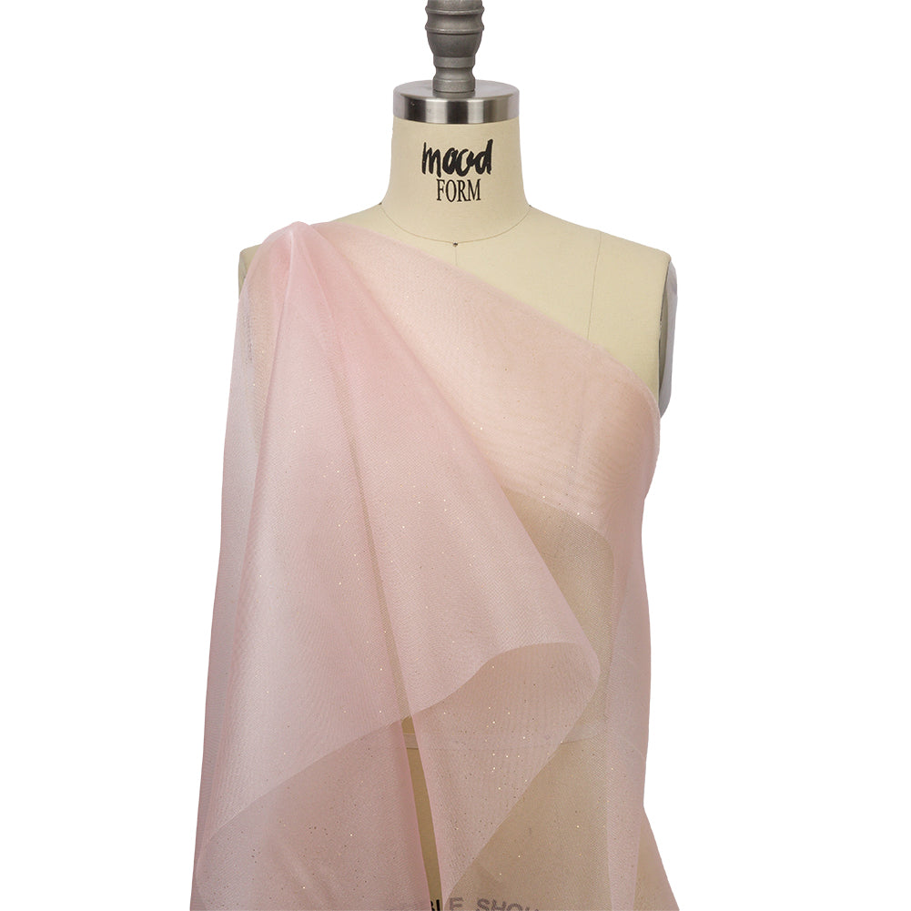 Polyester Mesh Organza with Gold Glitter - Baby Pink - Starlight Collection - Joann Fabrics