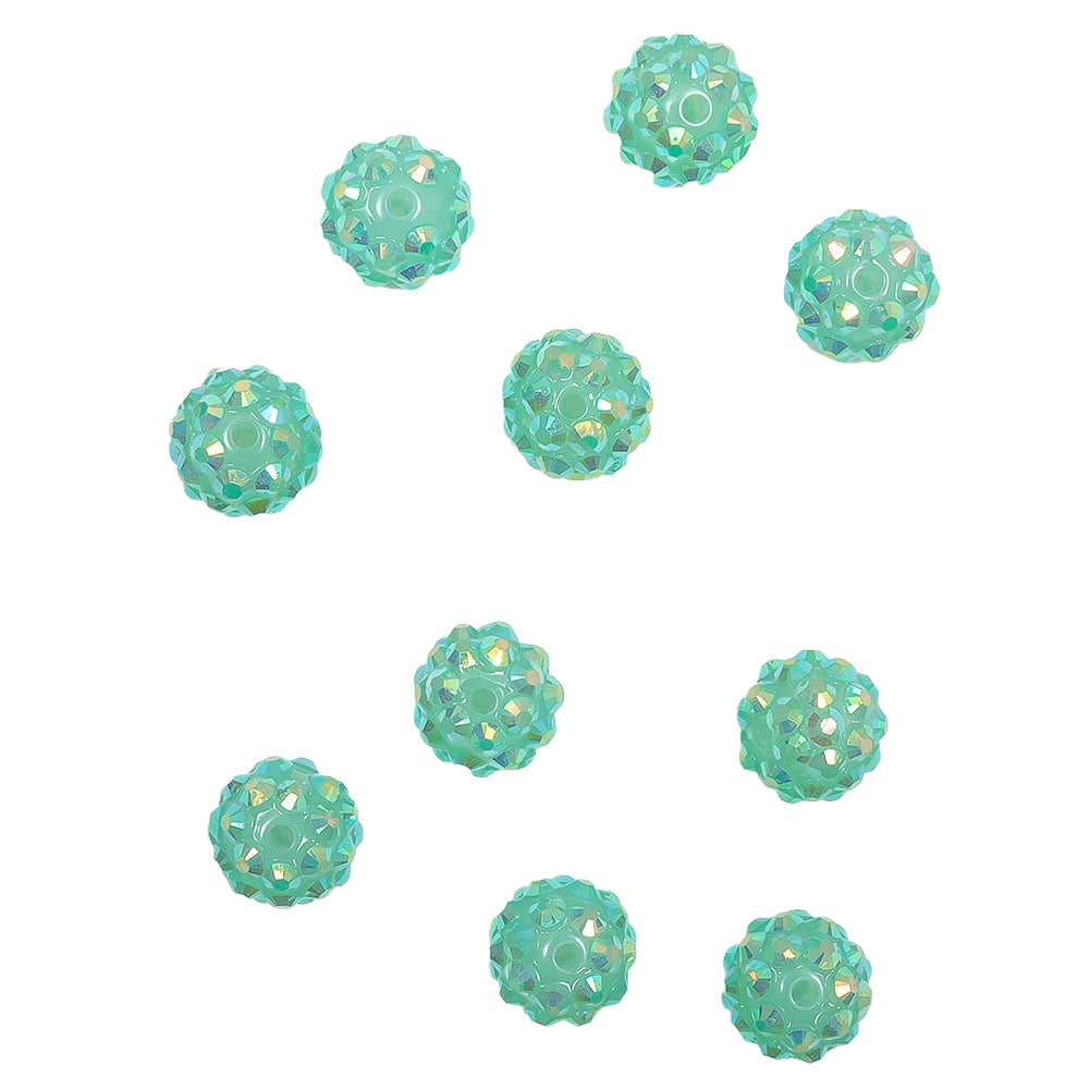 Aqua AB Rhinestone and Resin Faceted 12mm Beads - 10pc - Joann Fabrics